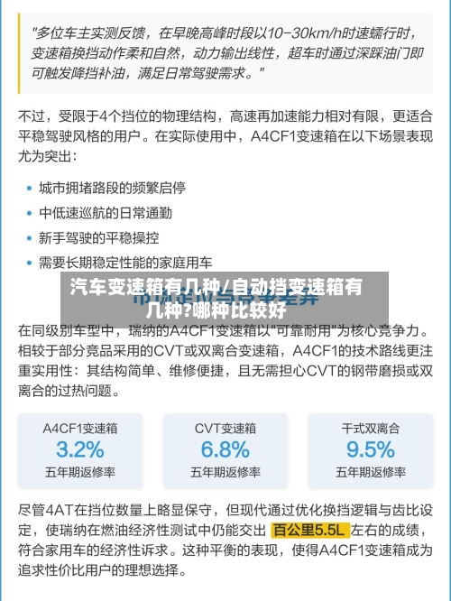 汽车变速箱有几种/自动挡变速箱有几种?哪种比较好-第2张图片