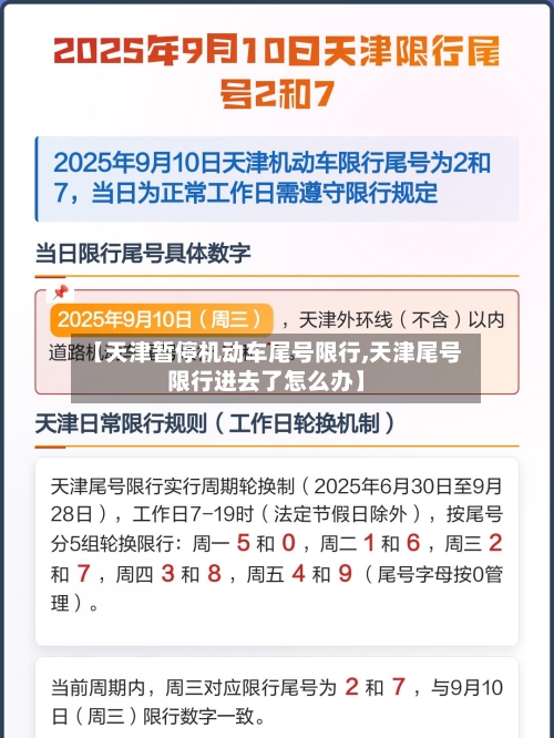 【天津暂停机动车尾号限行,天津尾号限行进去了怎么办】