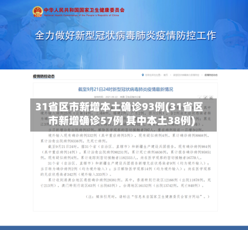 31省区市新增本土确诊93例(31省区市新增确诊57例 其中本土38例)-第3张图片