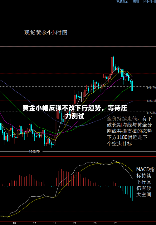 黄金小幅反弹不改下行趋势，等待压力测试